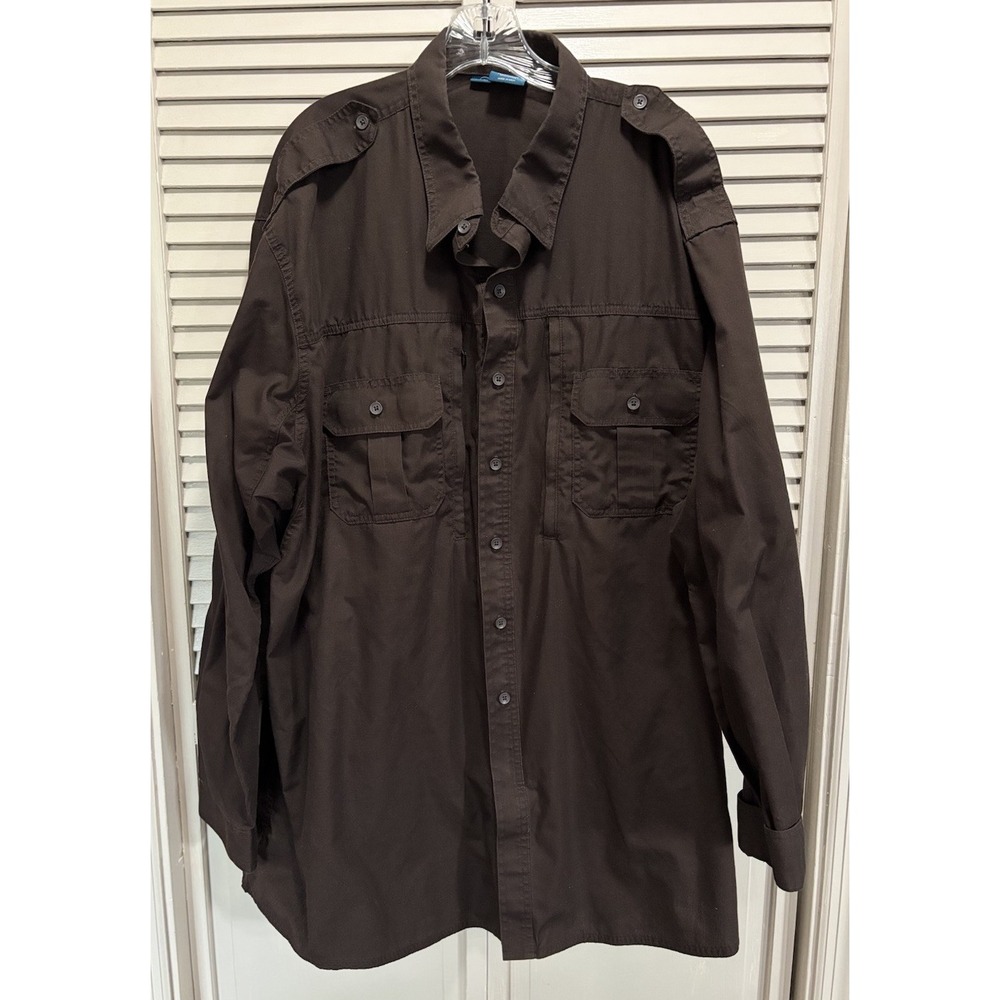 Propper Uniform Shirt Brown Men 3XL Pockets Tactical Zip Up Buttons Shoulder Tab